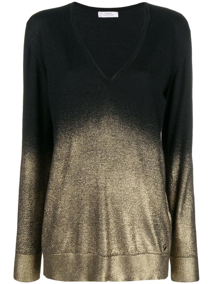 Versace Collection V-neck Lightweight Jumper - Black
