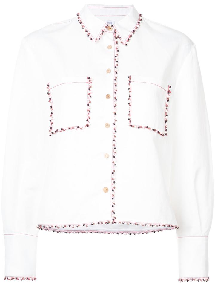 Rosie Assoulin Pearl Trimmed Shirt - White
