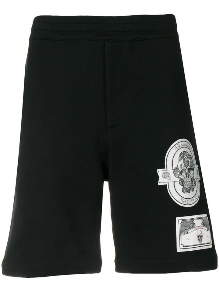 Alexander Mcqueen Skull Track Shorts - Black