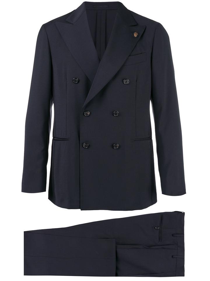 Gabriele Pasini - Double-breasted Suit - Men - Cotton/polyester/spandex/elastane/wool - 50, Blue, Cotton/polyester/spandex/elastane/wool