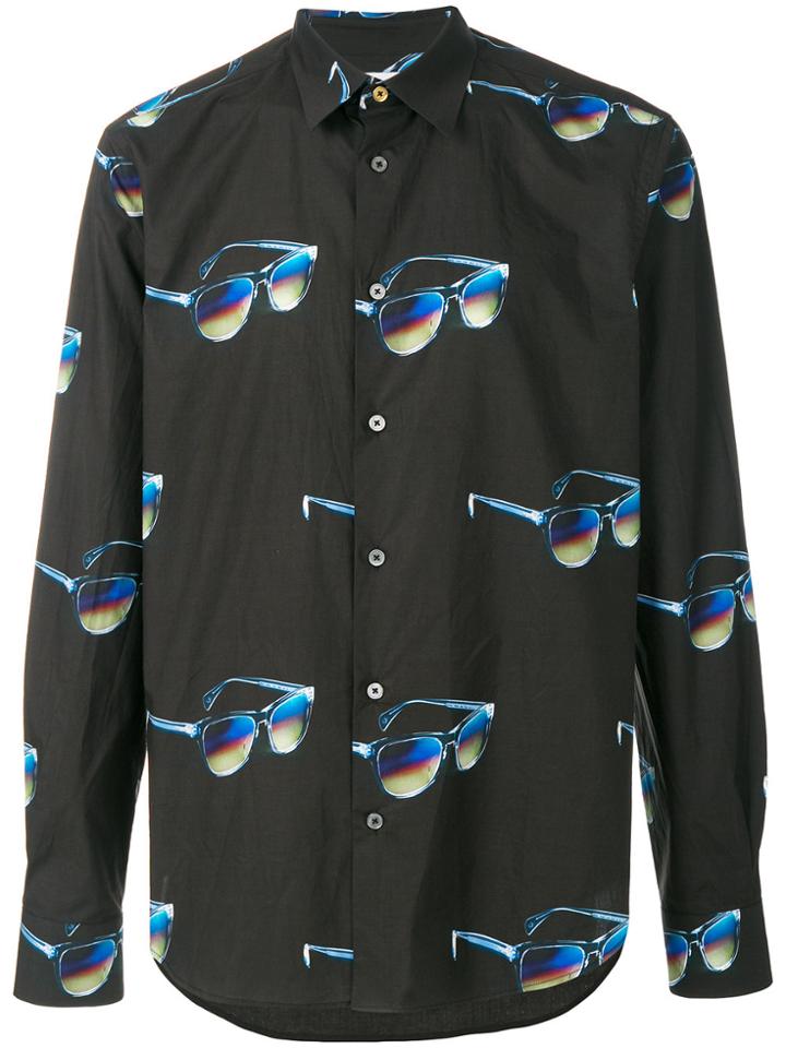 Paul Smith Sunglasses Print Shirt - Black