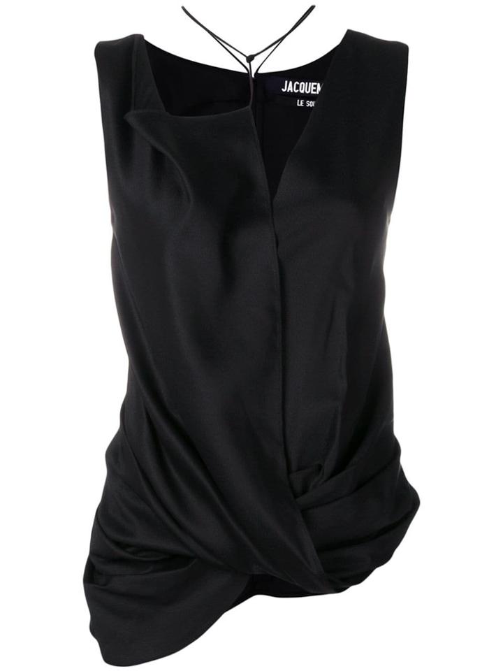 Jacquemus Asymmetric Sleeveless Top - Black