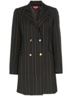 Staud Roxy Rainbow Stripe Blazer Mini Dress - Black