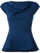 Chalayan Cap Sleeve Top, Women's, Size: 42, Blue, Acetate/polyamide/spandex/elastane