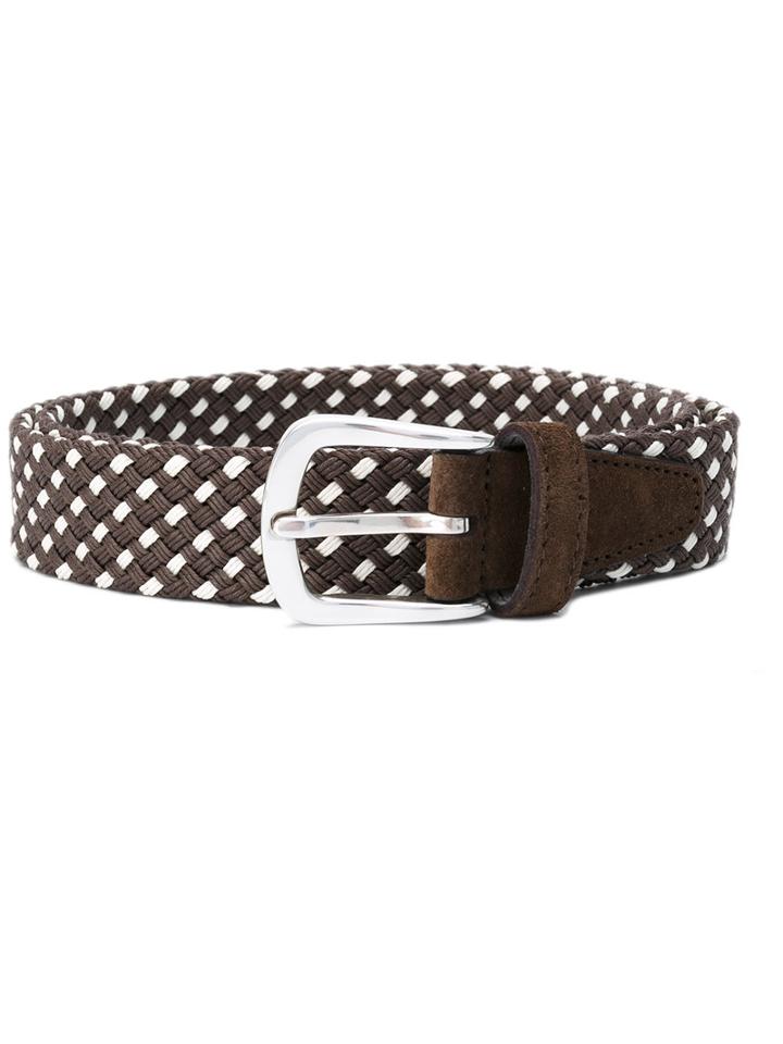 Eleventy Woven Belt, Men's, Size: 100, Brown, Raffia/suede