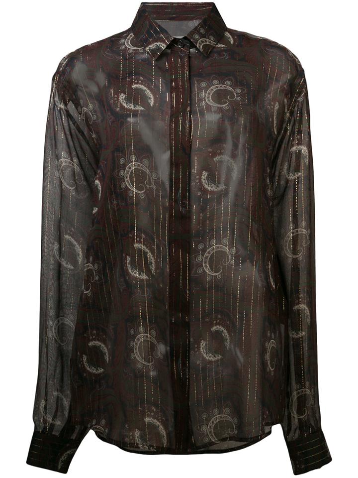 Saint Laurent Sheer Printed Shirt - Blue