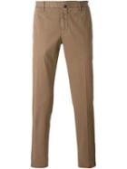 Incotex Slim Fit Chinos, Men's, Size: 54, Brown, Cotton/spandex/elastane