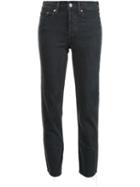 Levi's Cropped Frayed Hem Jeans, Women's, Size: 29, Black, Cotton