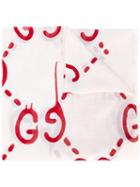 Gucci Logo Print Scarf, White, Modal/silk