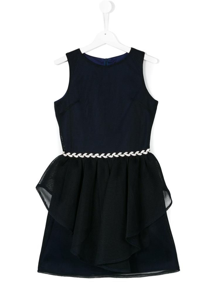 David Charles Kids Embellished Peplum Dress - Blue