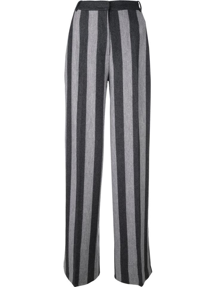 Twin-set Striped Palazzo Pants, Women's, Size: Small, Grey, Wool