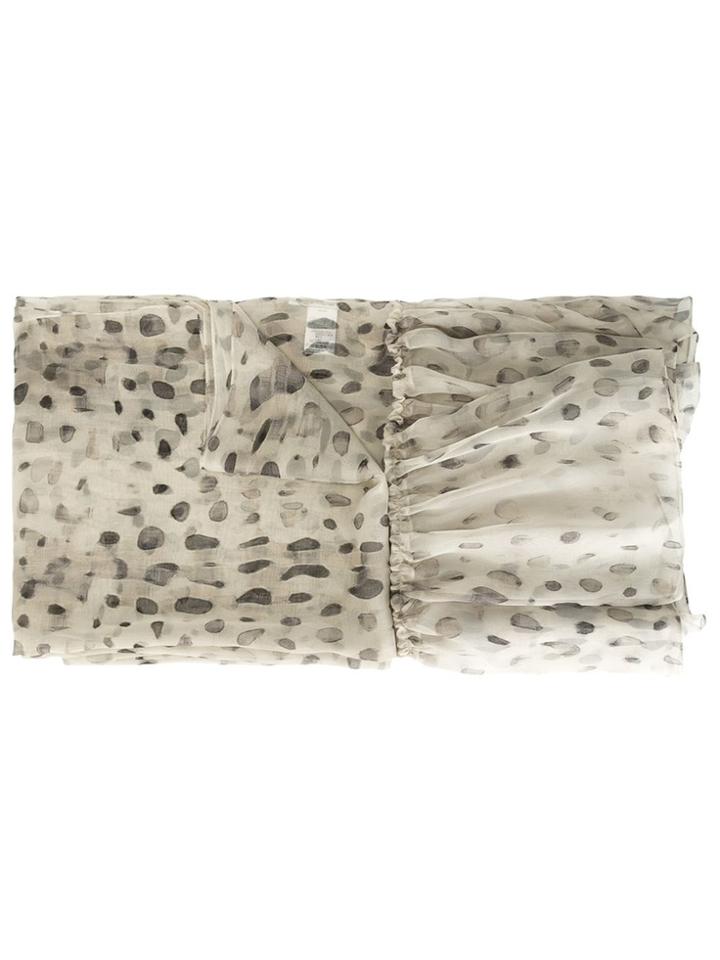 Agnona Dots Print Scarf - Grey