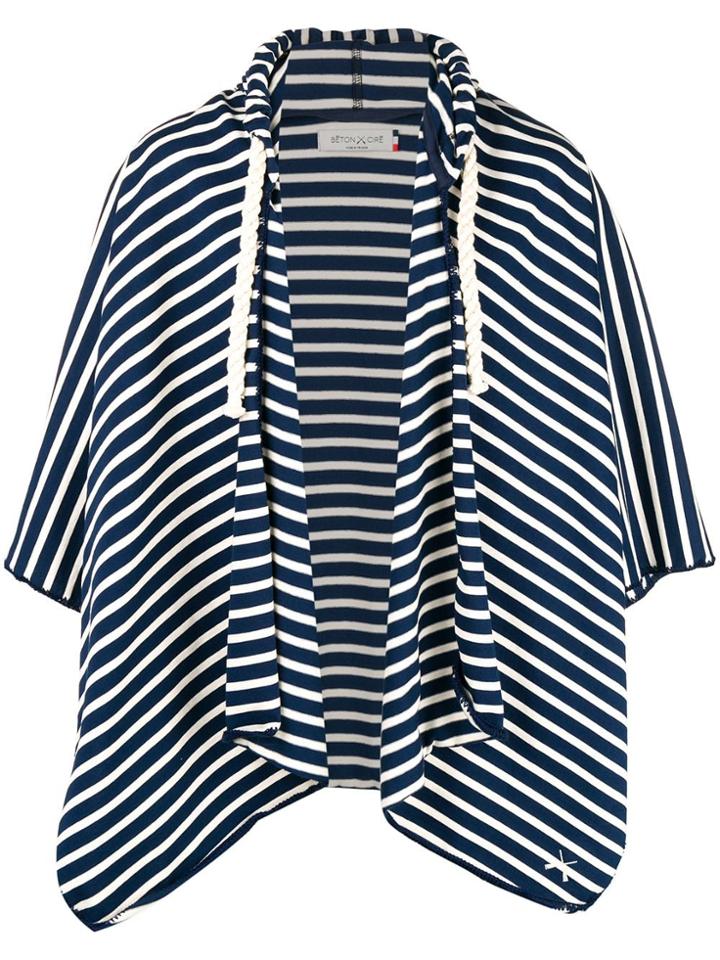 Beton Cire Striped Poncho - Blue