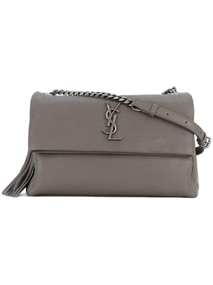 Saint Laurent - Monogram Shoulder Bag - Women - Lamb Skin - One Size, Grey, Lamb Skin