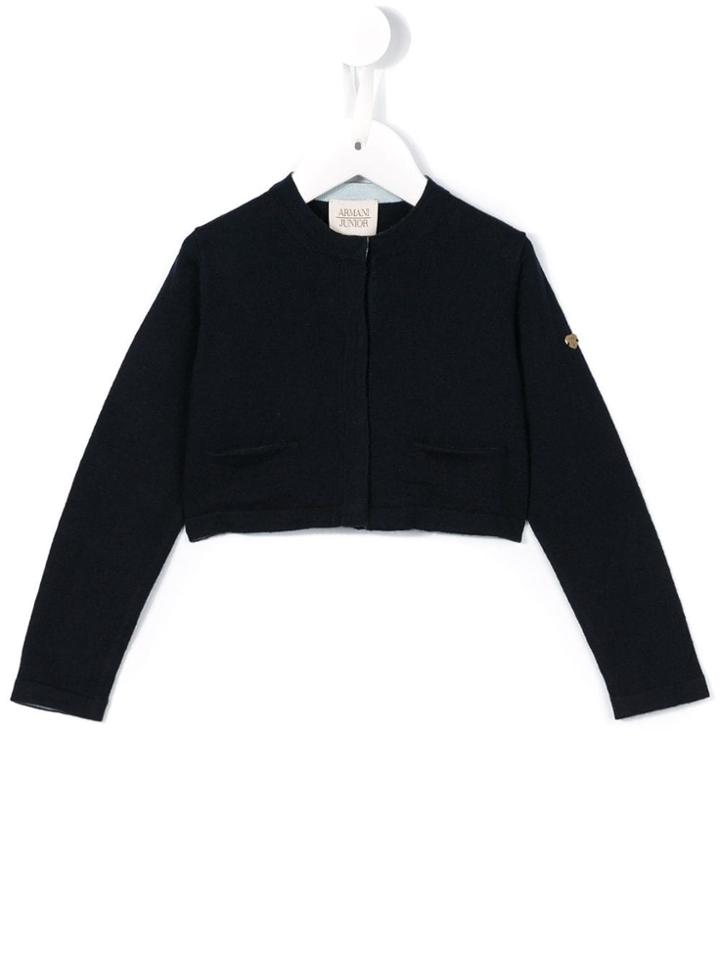 Emporio Armani Kids Cropped Cardigan - Blue
