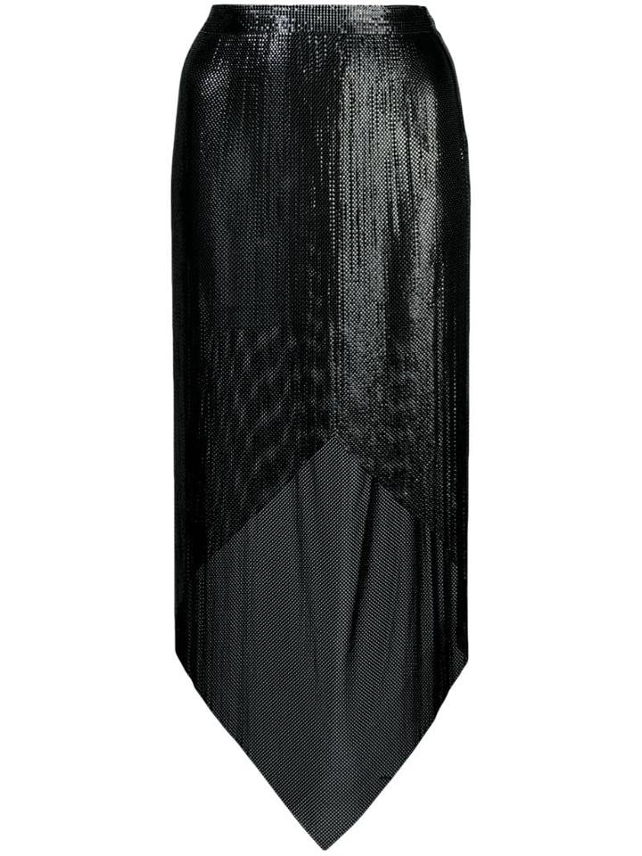 Fannie Schiavoni Asymmetric Chainmail Skirt - Black