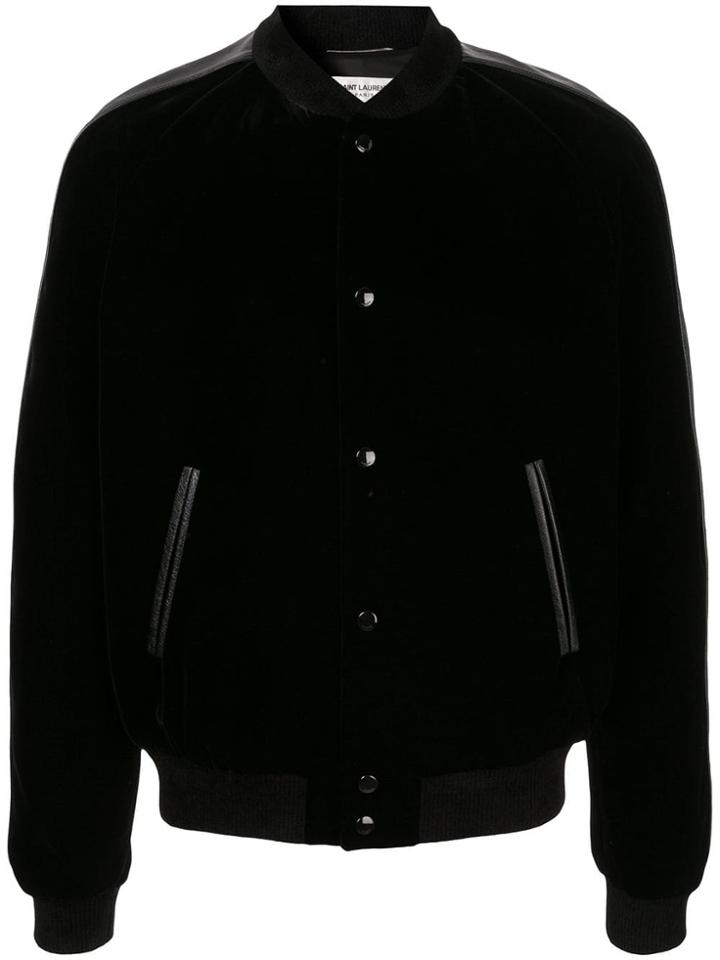 Saint Laurent Teddy Squelette Bomber Jacket - Black