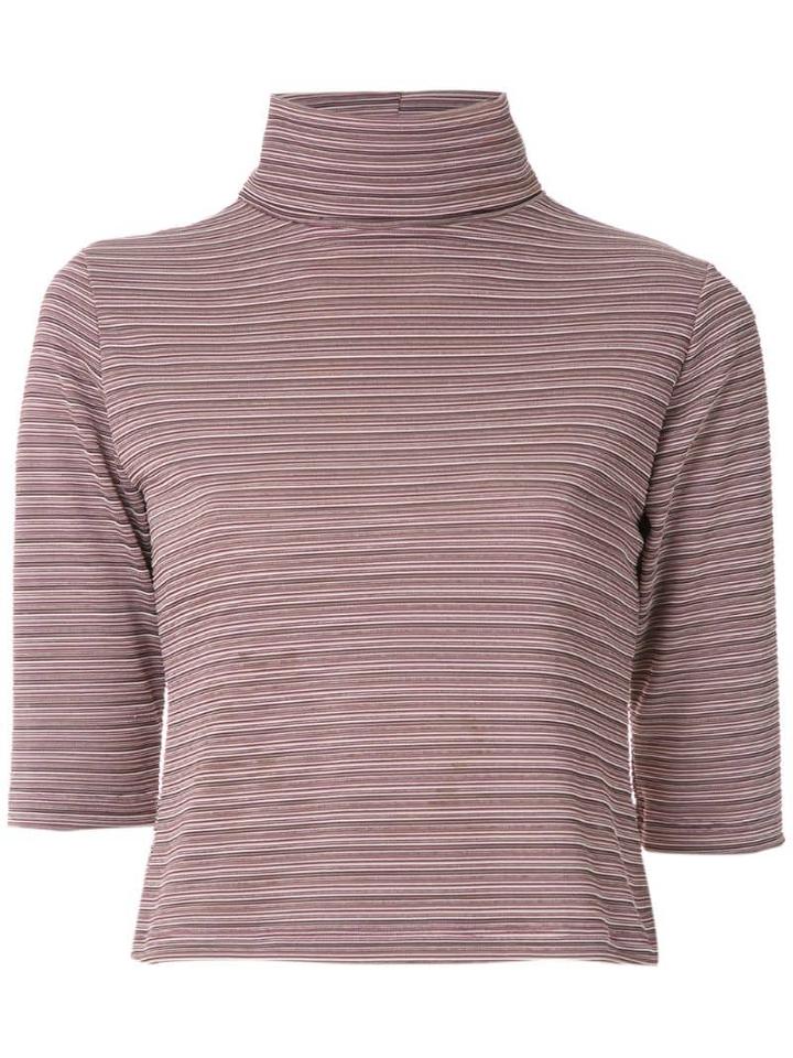 Framed High Neck Cropped Top - Red