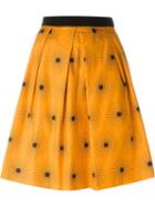 Eggs Carlito Sun Print Full Midi Skirt, Women's, Size: 40, Yellow/orange, Cotton/polyester