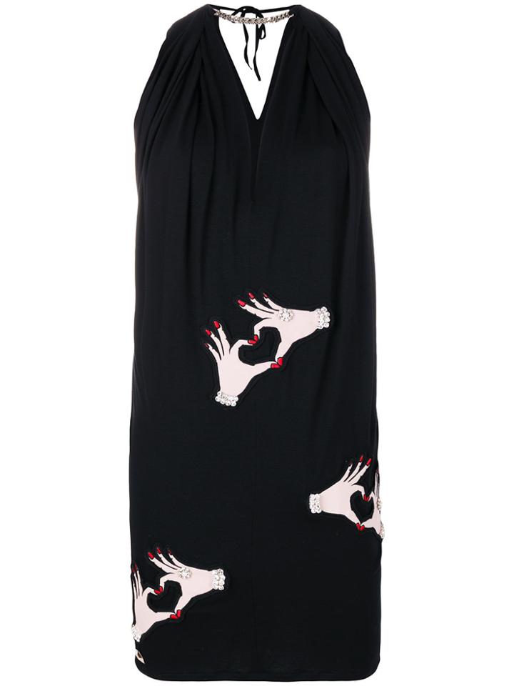 Philipp Plein Hand Appliquéd Dress - Black