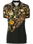 Etro Floral Print Polo Shirt, Women's, Size: 42, Black, Cotton/spandex/elastane