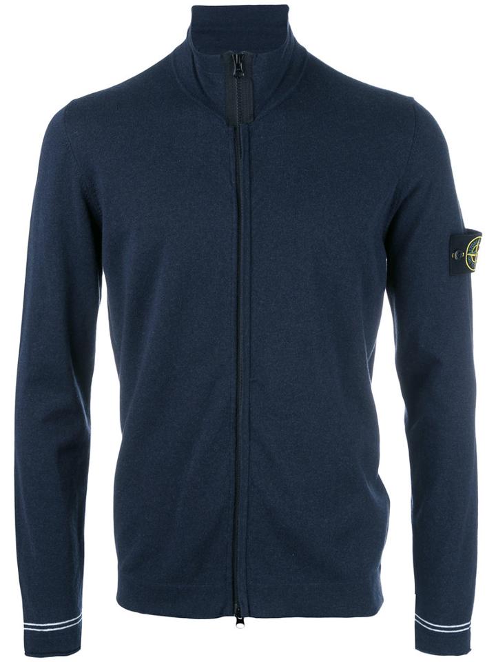Stone Island - Zip Cardigan - Men - Cotton - L, Blue, Cotton