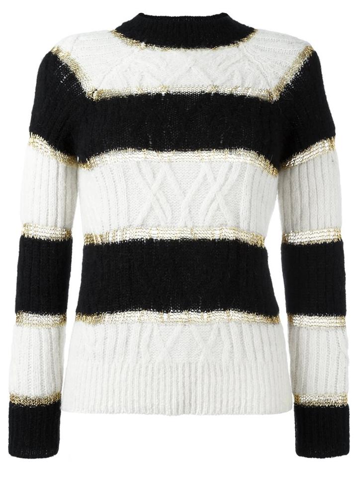 Laneus Striped Jumper, Women's, Size: 42, Black, Polyamide/polyester/acetate/alpaca
