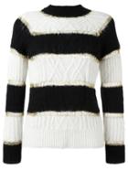 Laneus Striped Jumper, Women's, Size: 42, Black, Polyamide/polyester/acetate/alpaca