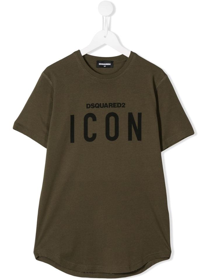 Dsquared2 Kids Teen Icon Print T-shirt - Green