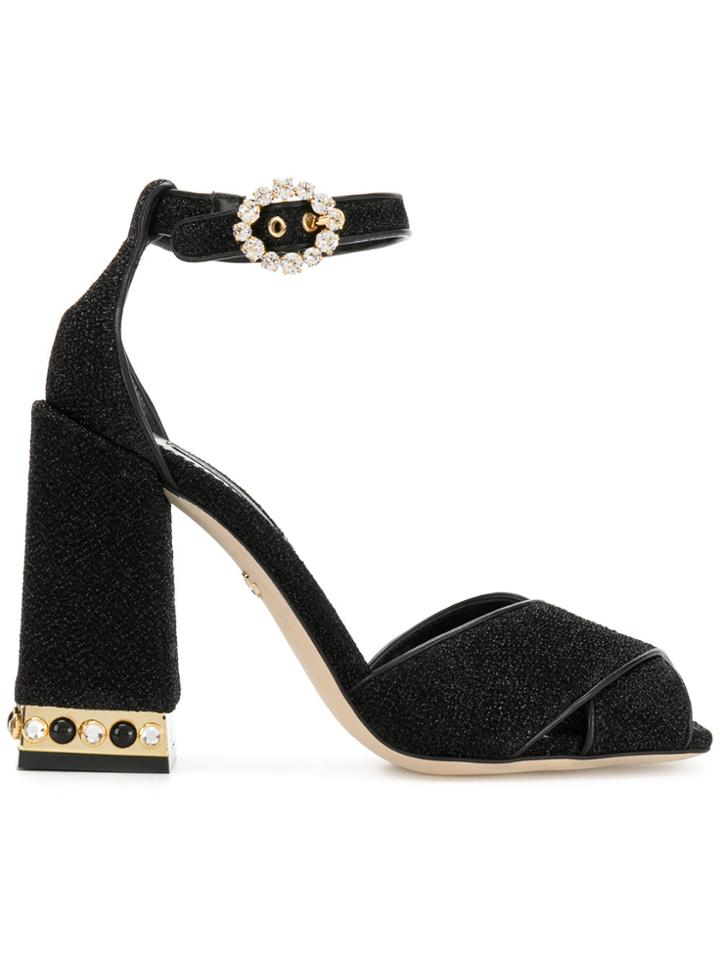 Dolce & Gabbana Block Heel Sandals - Black