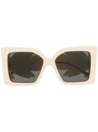 Gucci Eyewear Oversized Leaf Sunglasses - White