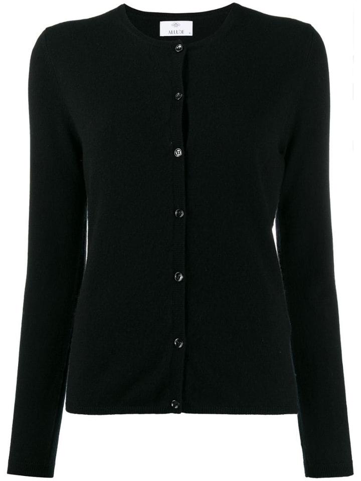 Allude Crew Neck Cardigan - Black