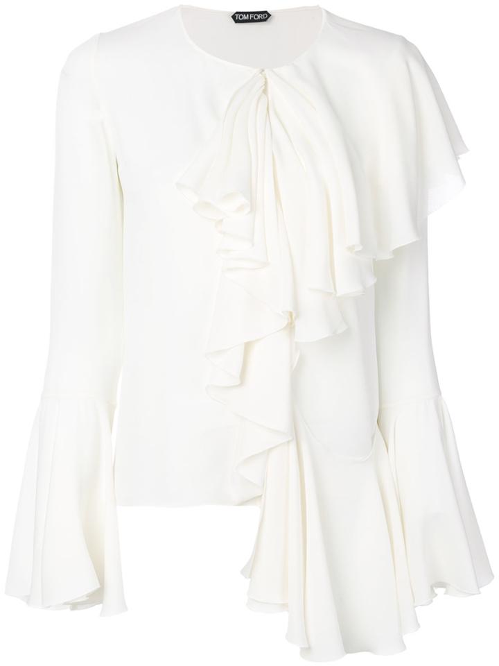 Tom Ford Draped Ruffle Blouse - White