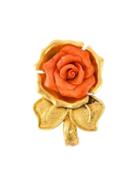 Emanuel Ungaro Vintage Rose Brooch, Women's, Metallic