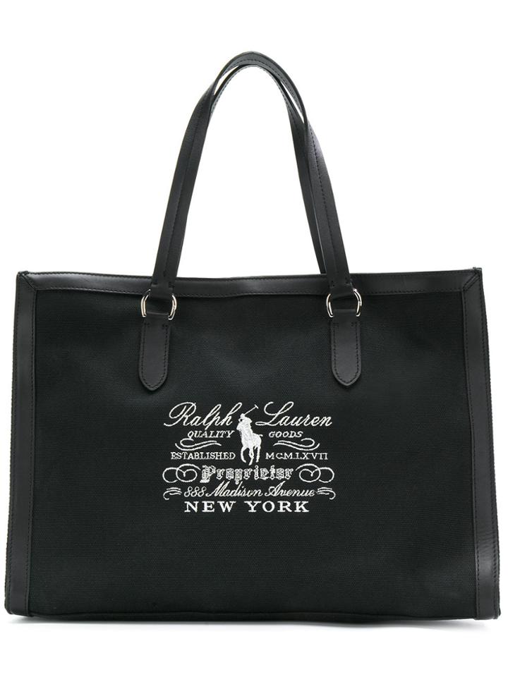 Ralph Lauren Embroidered Tote Bag - Black