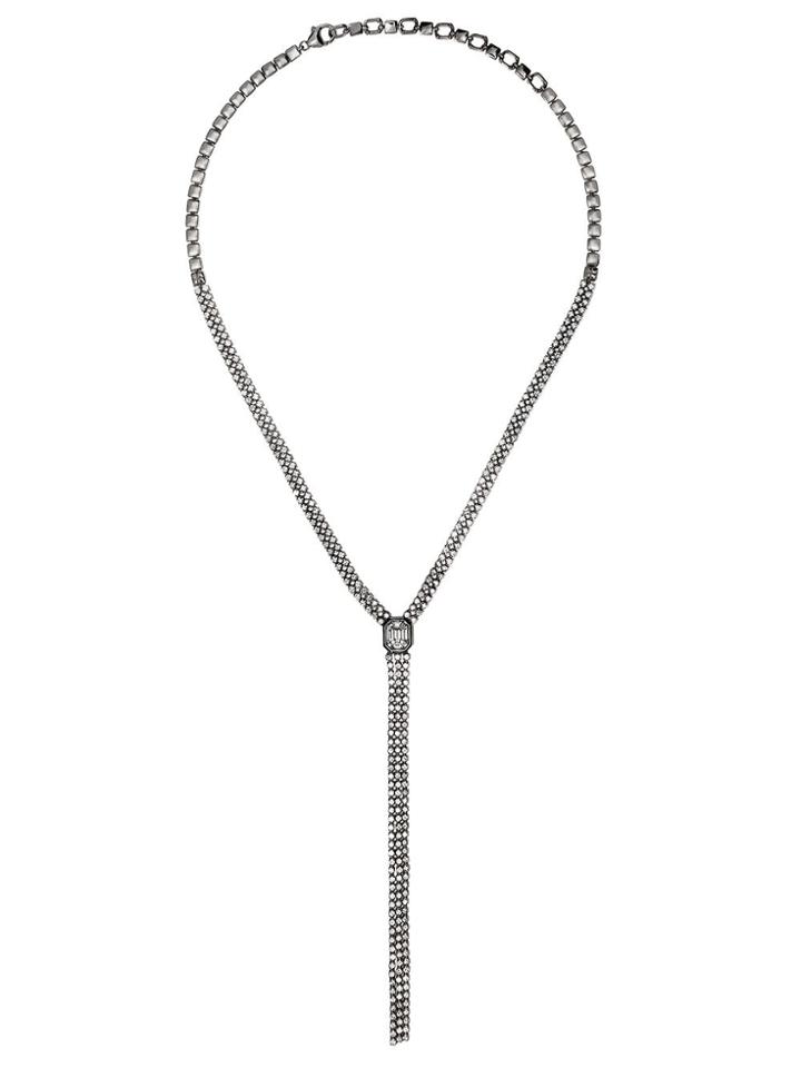 As29 18kt Black Gold White Diamond Venus Illusion Long Necklace