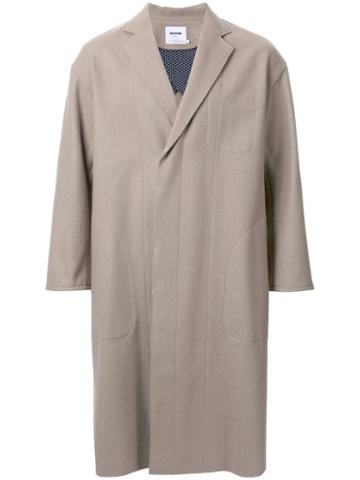 Factotum Oversized Single Breasted Coat, Men's, Size: 44, Brown, Nylon/wool