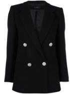 Joseph Double-breasted Long Coat, Women's, Size: 40, Black, Wool/polyester/polyimide/viscose