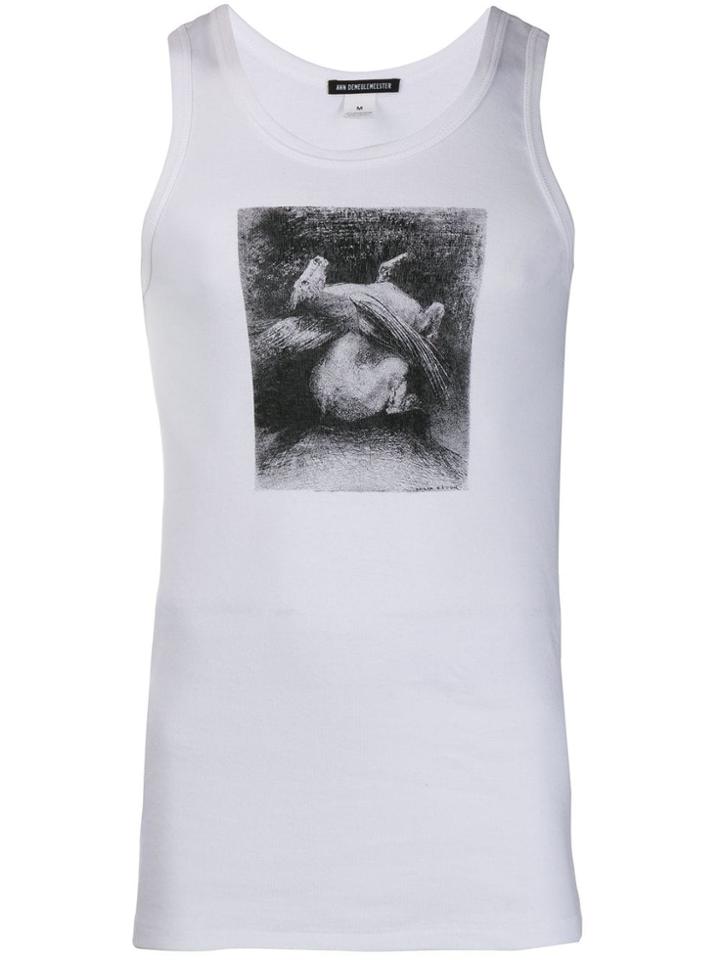 Ann Demeulemeester Pegasus Print Tank Top - White