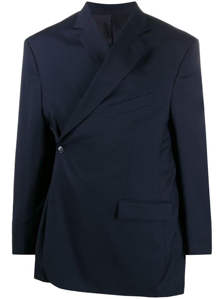 Martine Rose Wrap-front Oversized Blazer - Blue