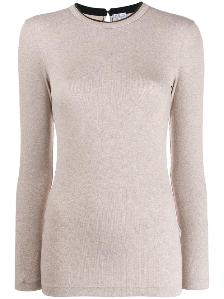 Brunello Cucinelli Ribbed Longsleeved Jersey - Neutrals