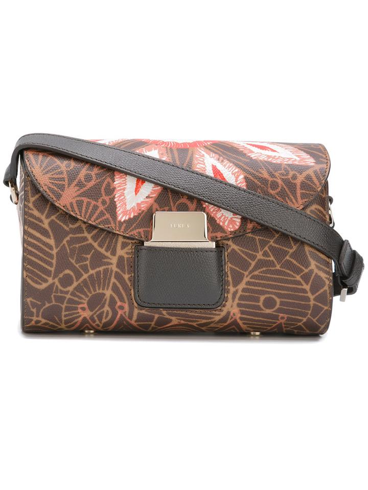 Furla - Floral Crossbody Bag - Women - Calf Leather - One Size, Brown, Calf Leather