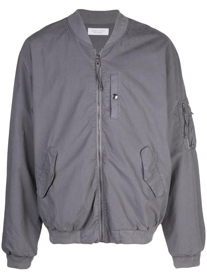 John Elliott Zipped Bomber Jacket - Grey