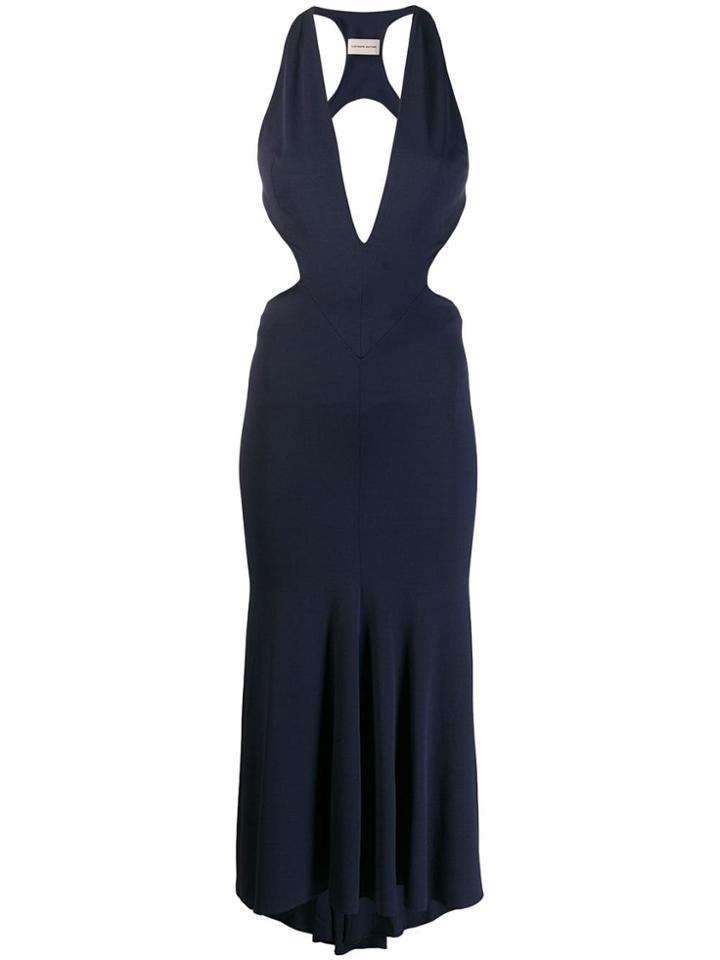Alexandre Vauthier Plunging Cut Out Dress - Blue