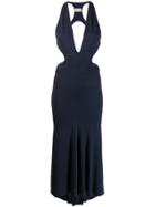 Alexandre Vauthier Plunging Cut Out Dress - Blue