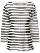 Sonia Rykiel Open Stitch Striped Sweater - Black