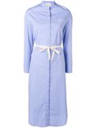 Semicouture Tie Waist Shirt Dress - Blue