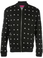 Mcq Alexander Mcqueen Dove Pattern Bomber Jacket, Men's, Size: Medium, Black, Polyamide/spandex/elastane