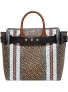 Burberry The Medium Monogram Stripe E-canvas Tote Bag - Brown