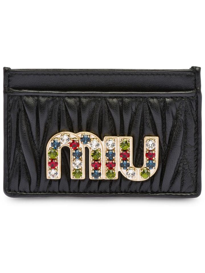 Miu Miu Matelassé Nappa Cardholder - Black
